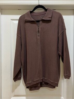 Aerie oversized quarter zip sweater size medium